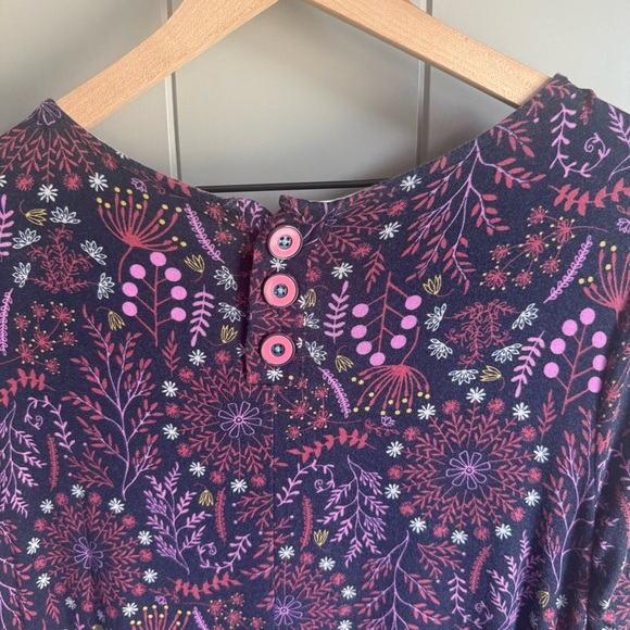 Matilda Jane Resolution Navy Floral Long Sleeve Jersey Trapeze Dress Size Large - Picture 6 of 12